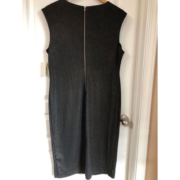 ECI NY BLACK AND GOLD SHEATH DRESS SZ 12 - Picture 4 of 9